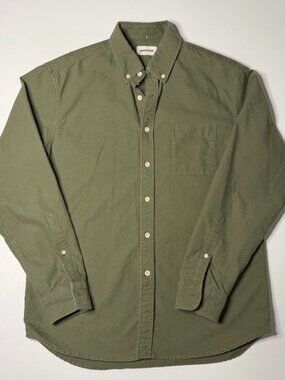 Taylor Stitch The Jack Oxford Shirt Men 42 Olive Green Organic Cotton Button Up